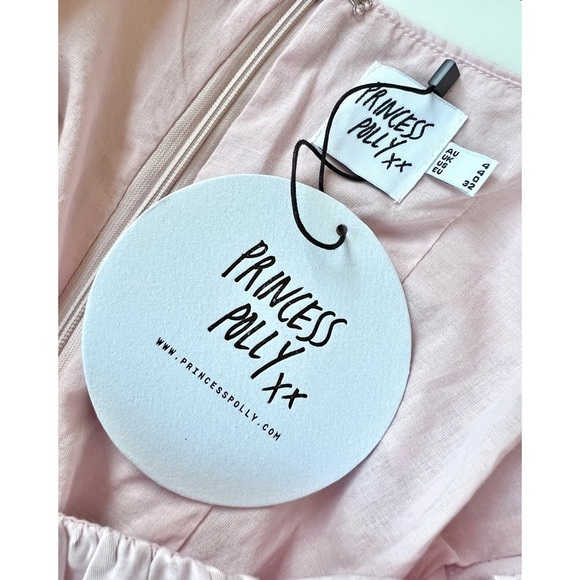 NWT Princess Polly Petal Pink Shirred Mini Dress Barbiecore Coquette Size 0 - Picture 6 of 10